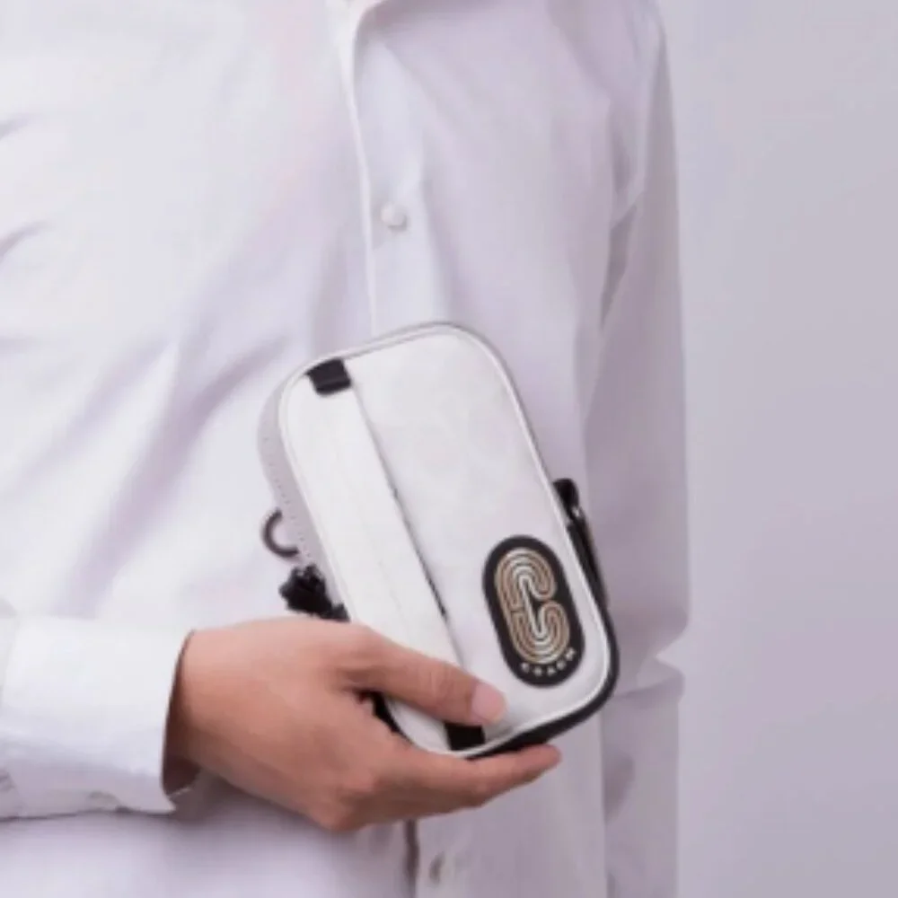 NWT! NEW! Coach North South Hybrid Pouch in Colorblock Signature Canvas Varsi - Picture 7 of 7